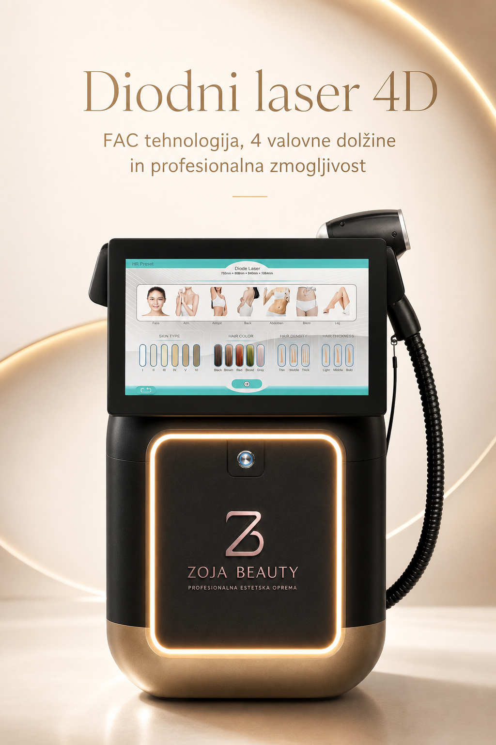 Zoja Beauty diodni laser 4D FAC tehnologija
