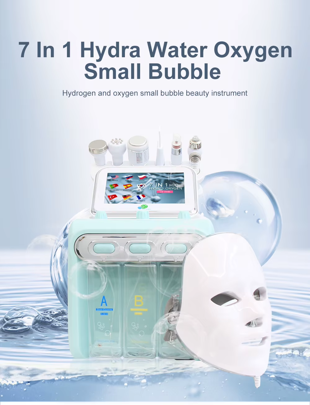 Hydro Dermabrasion 7 u 1 PRO - RF, ultrazvuk, LED maska i dubinsko čišćenje lica | Zoja Beauty