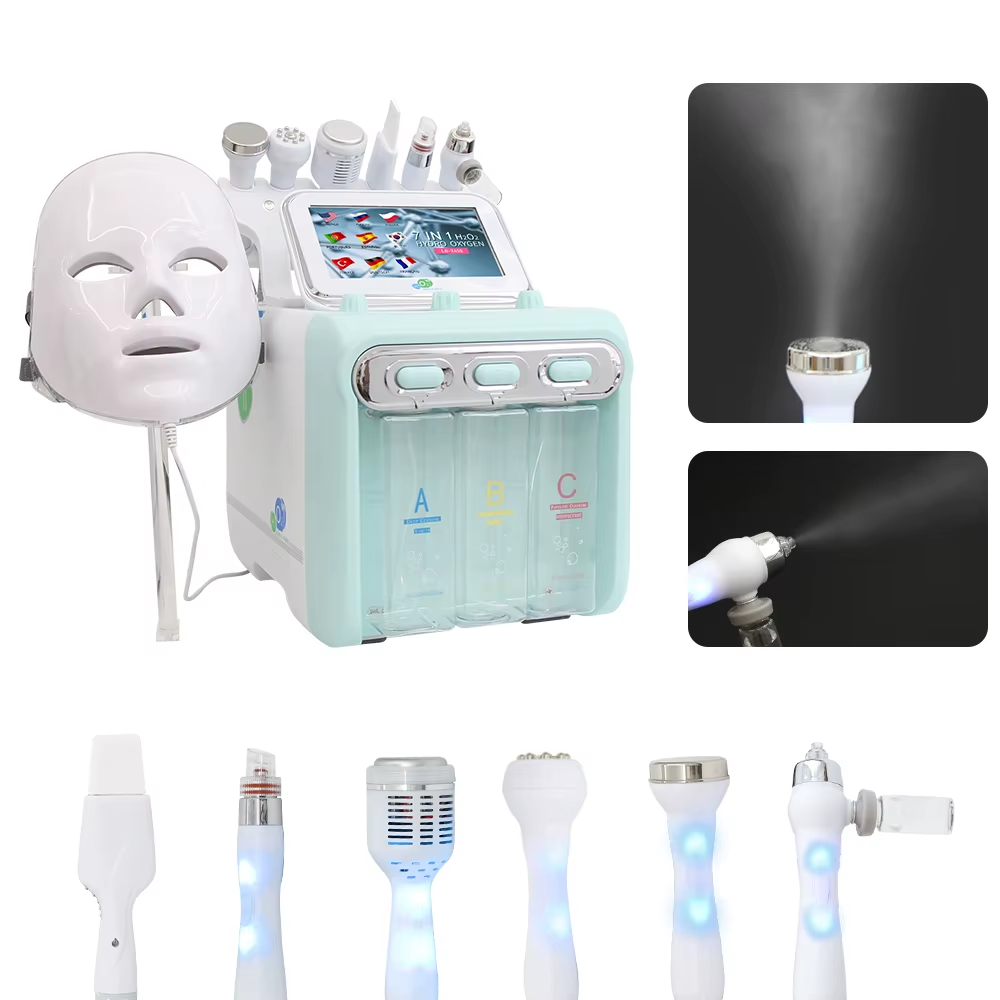Hydro Dermabrasion 7 v 1 aparat z LED masko in profesionalnimi nastavki