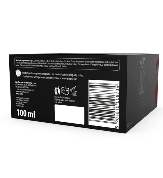 APIS balzam brez izpiranja za nego brade 100 ml embalaža z navodili in INCI seznamom